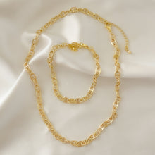 Load image into Gallery viewer, Gold Mariner Chain Bracelet &amp; Necklace
