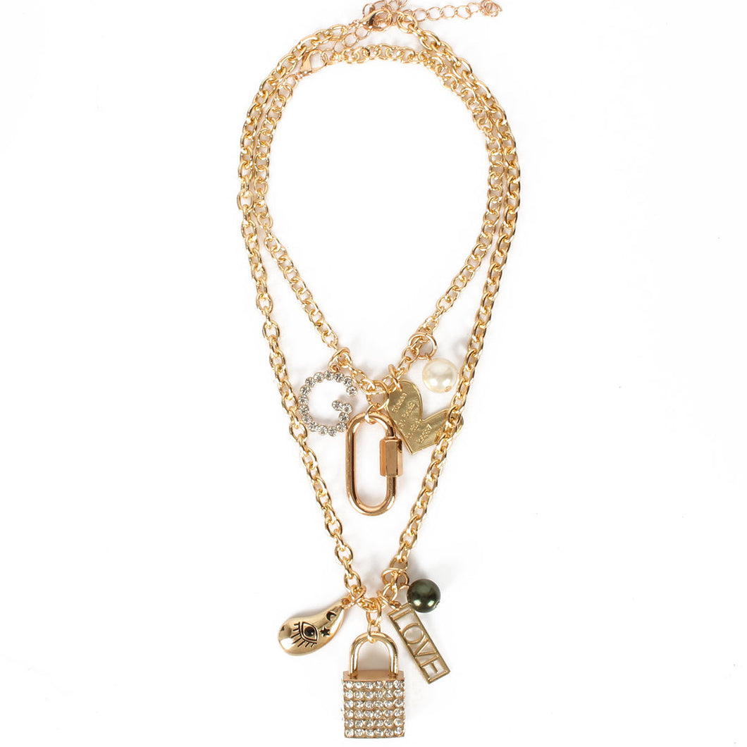 Gold Pendants & double Necklace