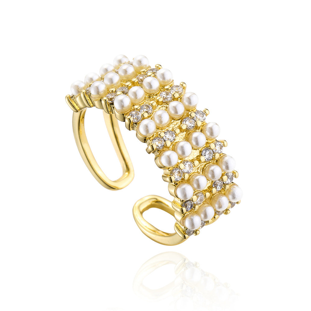 Pearls & Zircon Ring