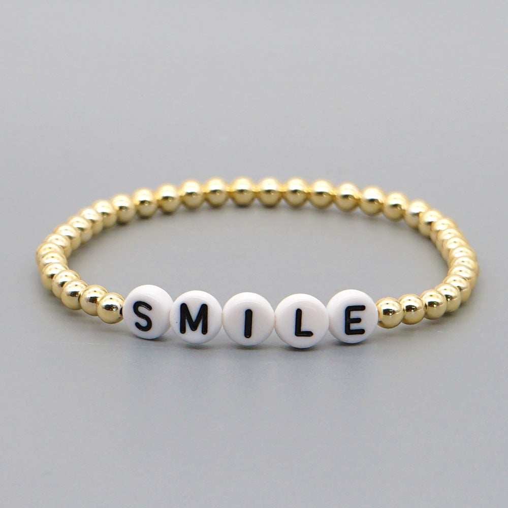Gold Smile Letter Bracelet