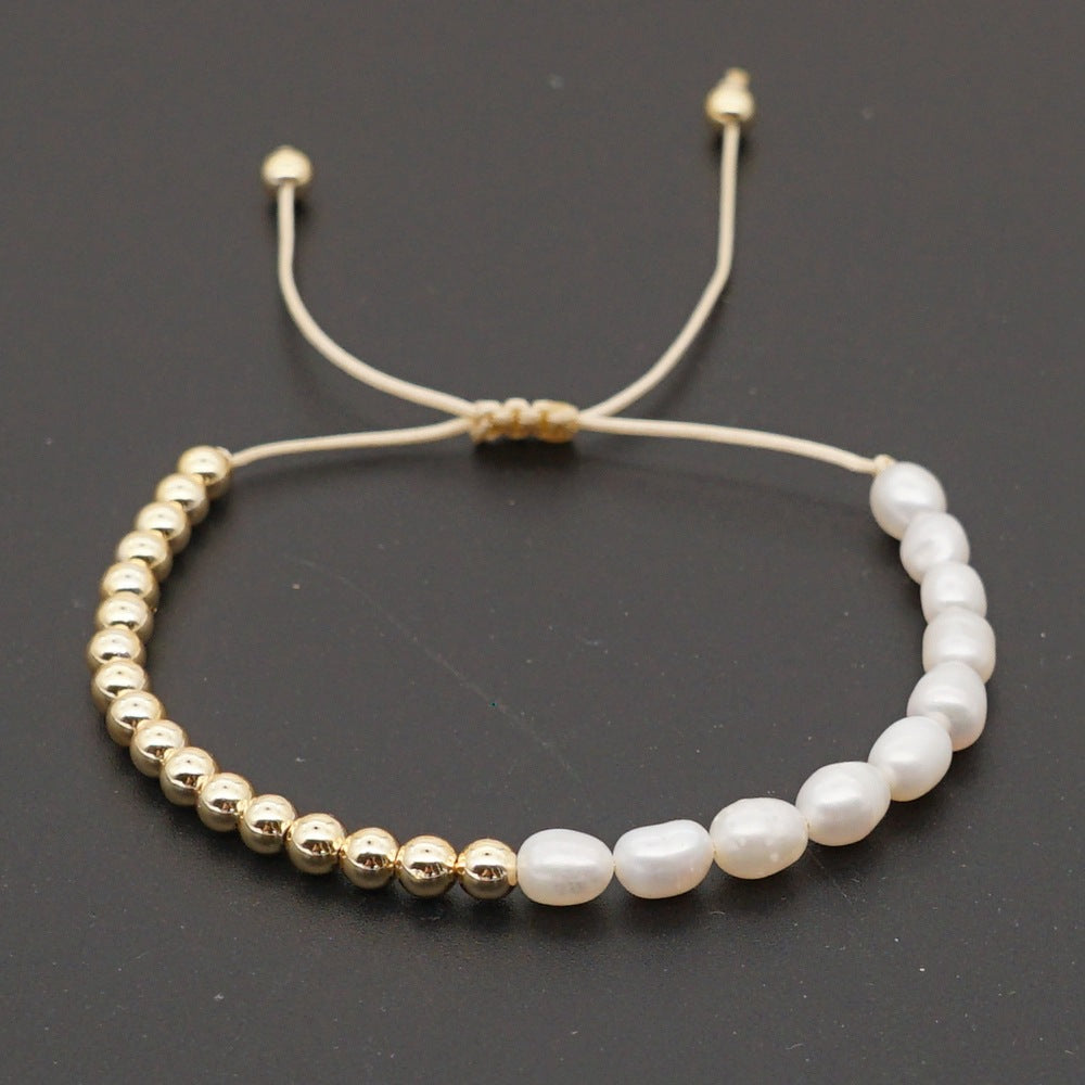 Pearl & Gold Beads Bracelet