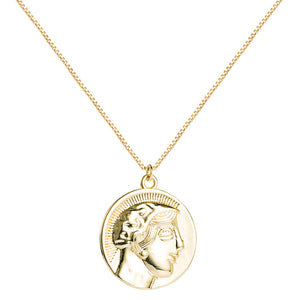 18K Gold Coin Pendant Necklace