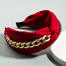 Carregar imagem no visualizador da galeria, Fabric Knotted Gold Chain Headband-Women
