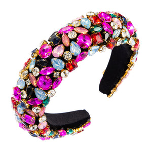 Velvet Headband and color Full Diamonds-Women