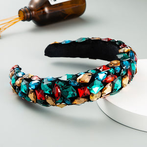 Velvet Headband and color Full Diamonds-Women