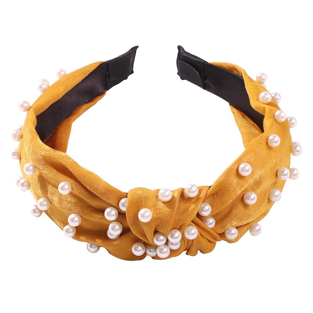 Cross pearl fabric headband-Women