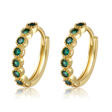 Load image into Gallery viewer, Dainty Emerald Hoops
