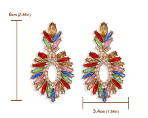 Multi Diamond Luxury Earrings-women