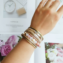 Load image into Gallery viewer, Leather Multilayer with Gemstones Bracelet
