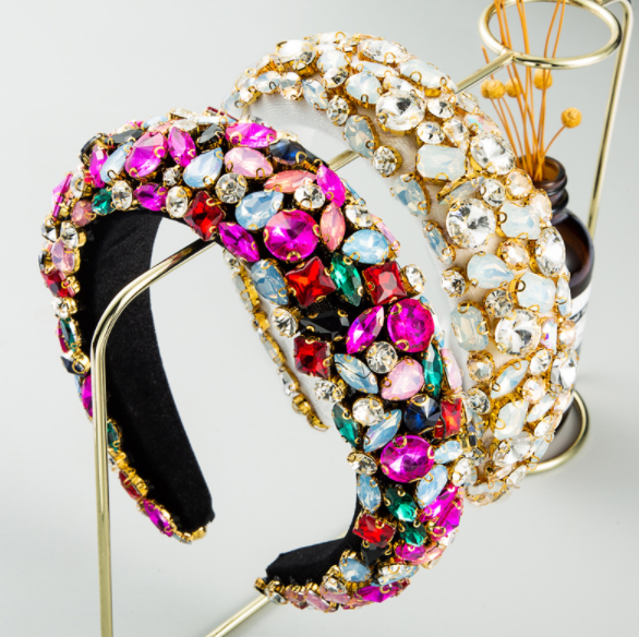 New Luxury Baroque Rhinestone Hairband Amazon.com : Rhinestone Padded Headband Baroque Crystal  main image 2