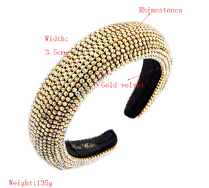 Luxury Golden Rhinestones Headband-Women