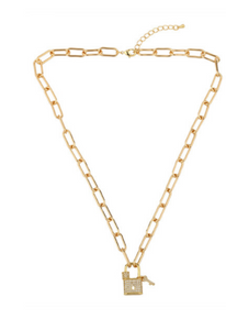 Padlock & Key Pendant Necklace