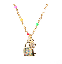 Load image into Gallery viewer, Stainless Steel Lock Key Pendant Necklace

