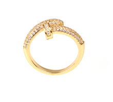 Load image into Gallery viewer, Golden Nail Ring With Zircon
