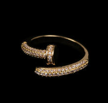Load image into Gallery viewer, Golden Nail Ring With Zircon
