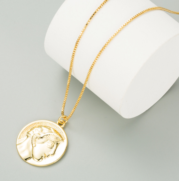 18K Gold Coin Pendant Necklace