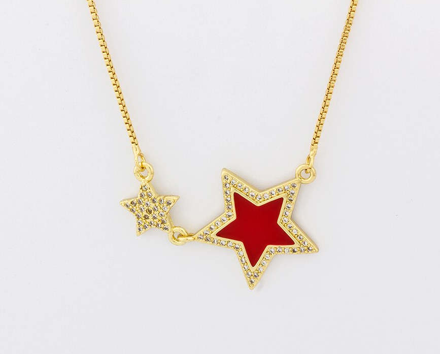 Colored Star Pendant Necklace