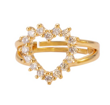 Cargar imagen en el visor de la galería, Delicado anillo de amor con cristales dorados 
