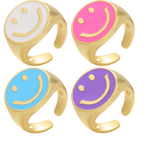 Load image into Gallery viewer, Enamel Smile Face Ring
