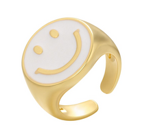 Load image into Gallery viewer, Enamel Smile Face Ring
