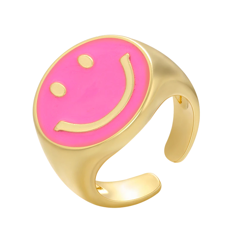 Smiling online face ring