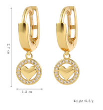 Load image into Gallery viewer, Inlay Zirconia Heart Earrings
