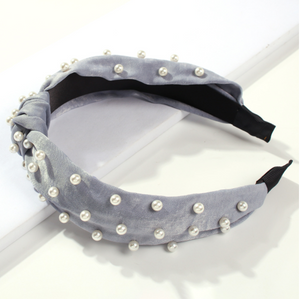Cross pearl fabric headband-Women