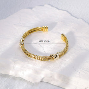Stainless Steel Knot Open Bangle