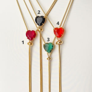 Adjustable Crystal Heart Necklace