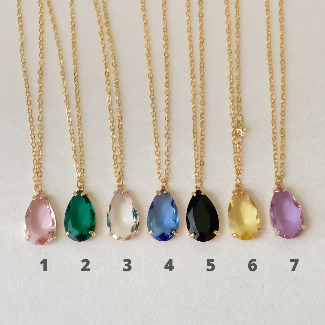 Crystal Drop Pendant Necklace