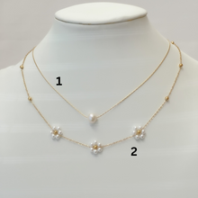 Carregar imagem no visualizador da galeria, Solo Pearl &amp; Flowers Necklace

